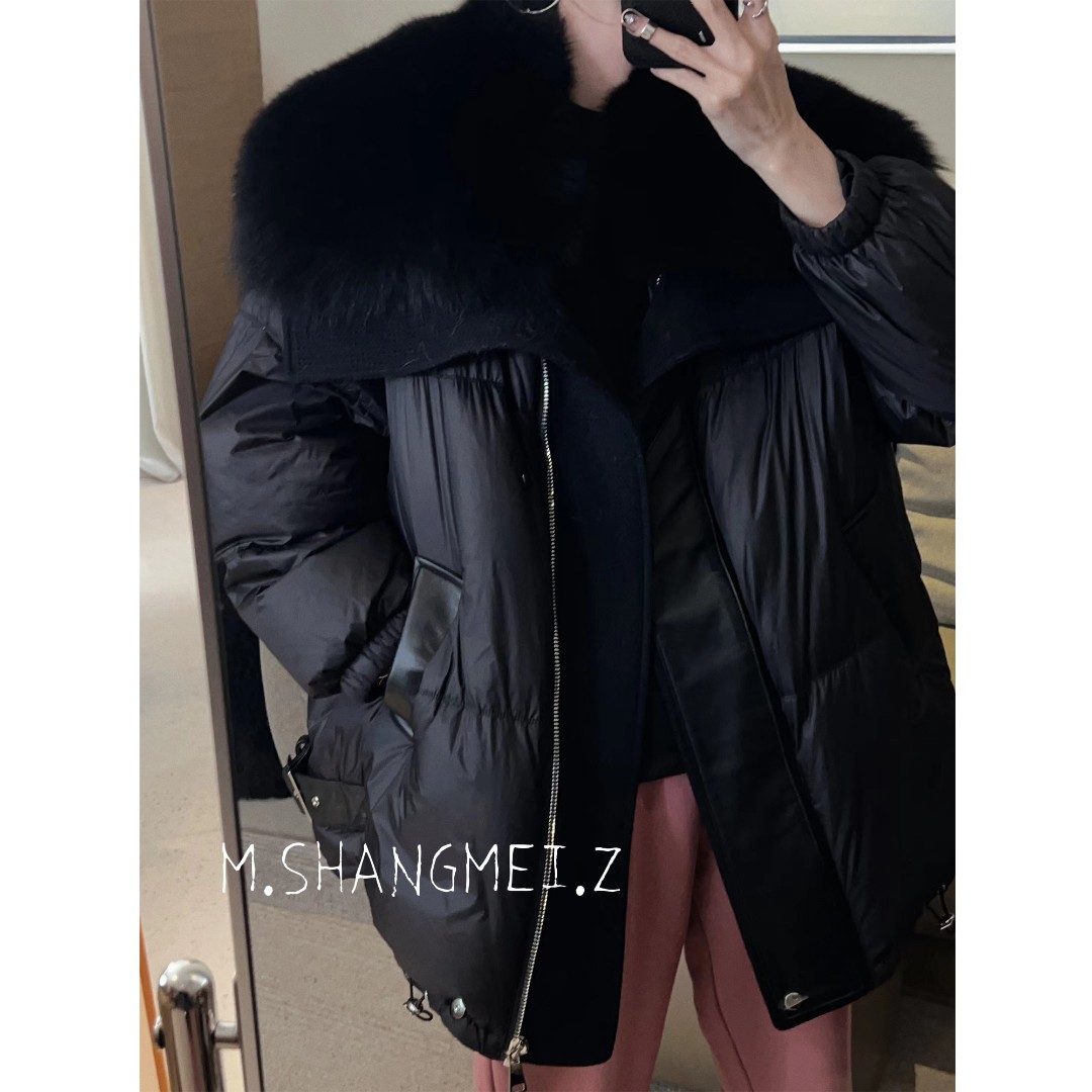 M.SHANGMEI.Z/沐熙美大哥推荐{时尚穿搭}轻暖感大毛领羽绒服x1623
