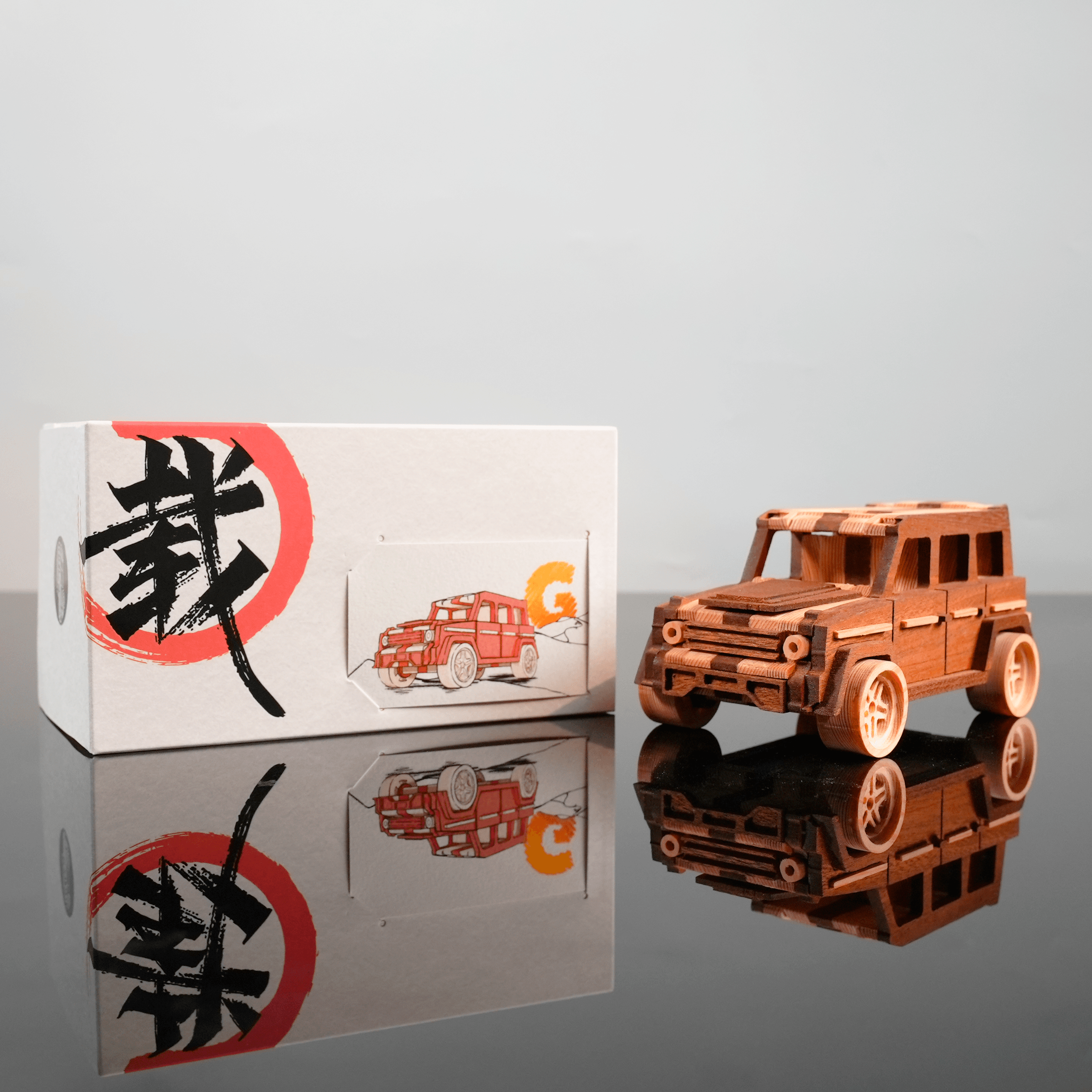 匠杺社载系列 大G 实木潮玩手办 DIY拼插玩具 车模摆件 原创设计