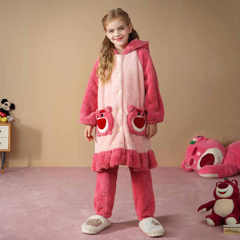Disney/迪士尼女童家居服秋冬季新款儿童睡衣加绒保暖学生女孩款