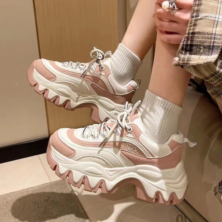 厚底小个子阿甘鞋老爹鞋女2024夏季新款透气潮鞋时尚百搭运动鞋