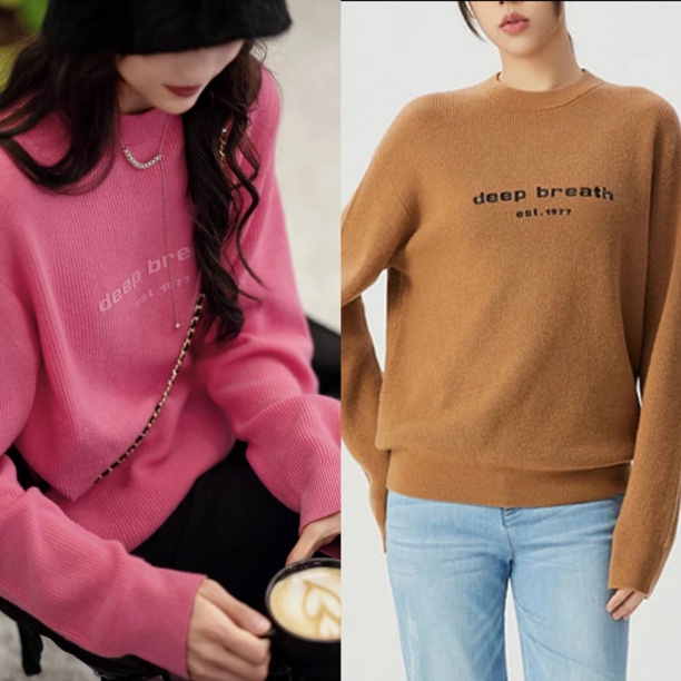 GIRDEAR/哥弟『桃之夭夭』樱花粉色针织毛衣1399683-7T00265-003