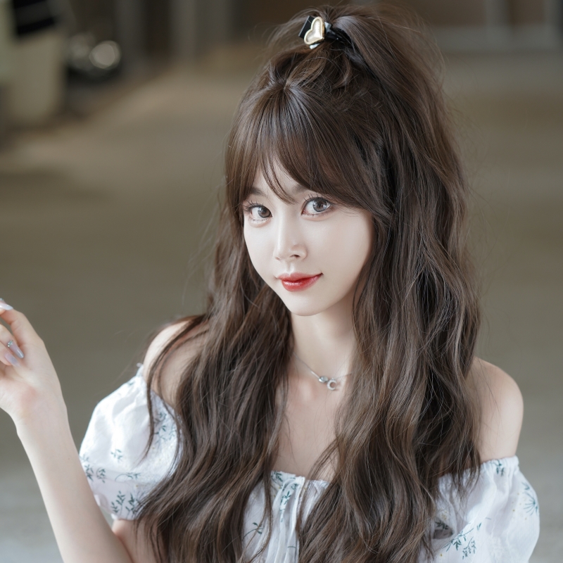 假发整顶气质氛围大波浪卷发全头套式自然甜美自然棕减龄长发