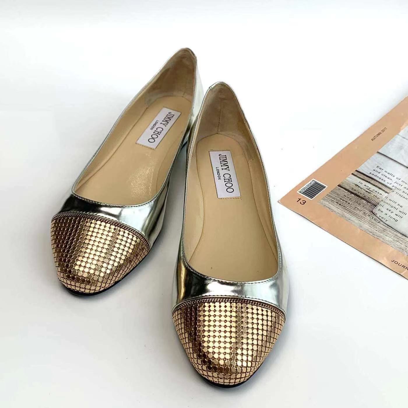 95新 JIMMY CHOO/吉米周 安洁利严选平底鞋/XK0079819