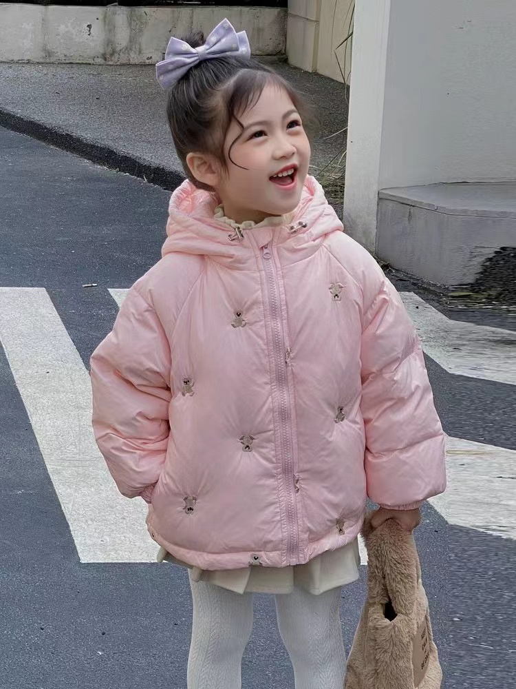 女童洋气连帽加厚韩版冬季羽绒服外套 E12