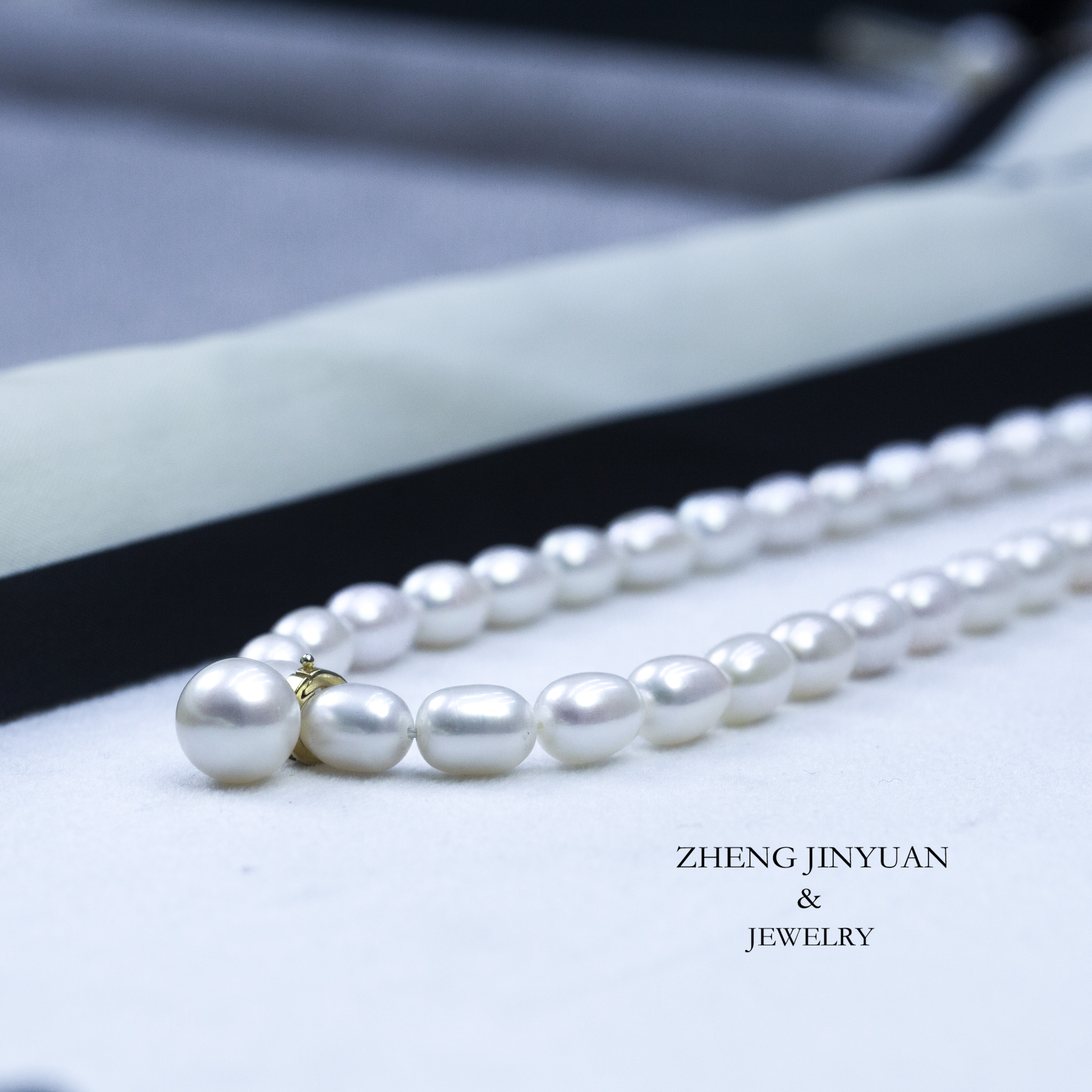YY 6-7mm  淡水无核极光米形珠满串项链(赠吊坠,耳环)百搭 ZJY001