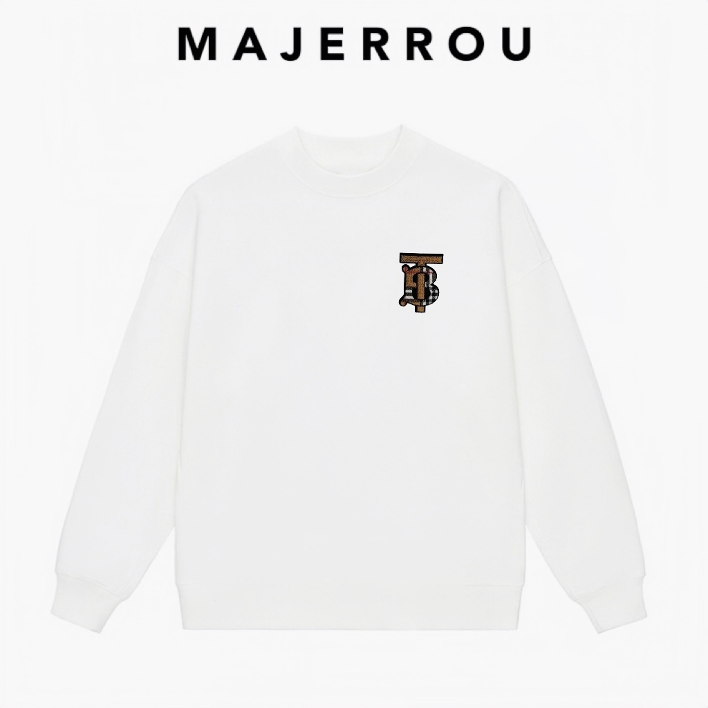 MAJERROU/玛基欧刺绣TB卫衣男士轻奢休闲秋冬时尚巴宝圆领新长袖9