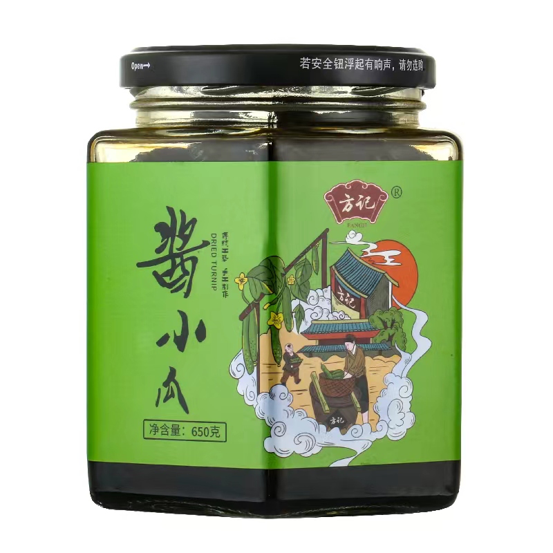 方记酱小瓜g乳黄瓜酱黄瓜酱瓜腌黄瓜油泼黄瓜菜酱菜咸菜葱1g
