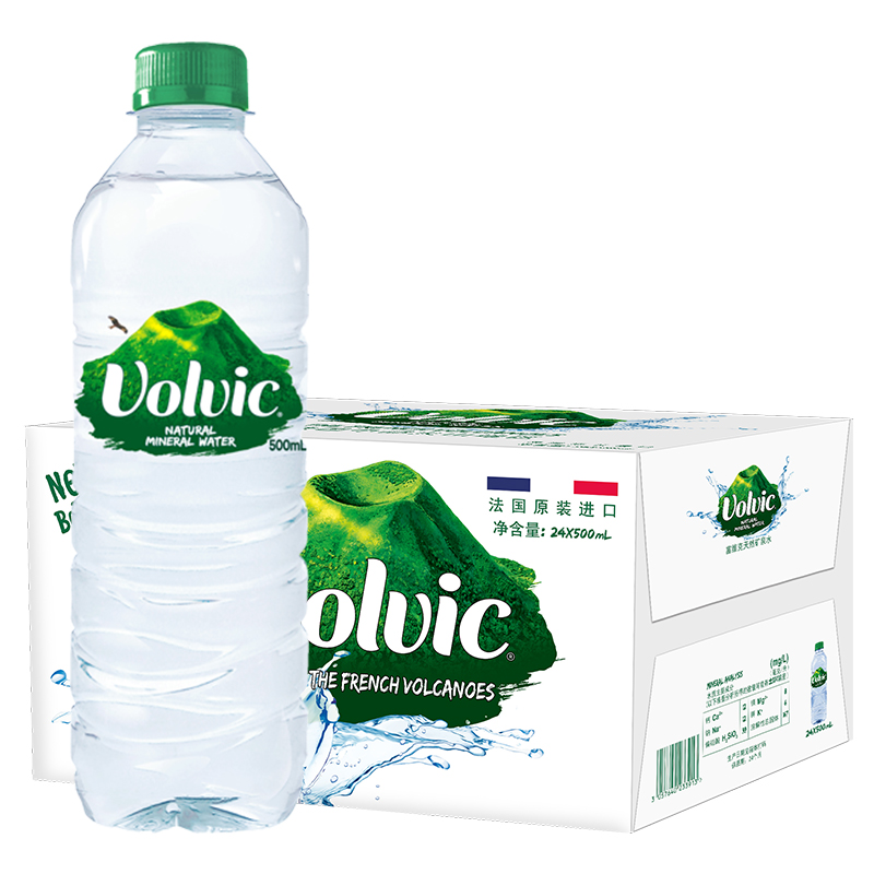 法国进口Volvic富维克火山岩天然矿泉水1500mL/500ml
