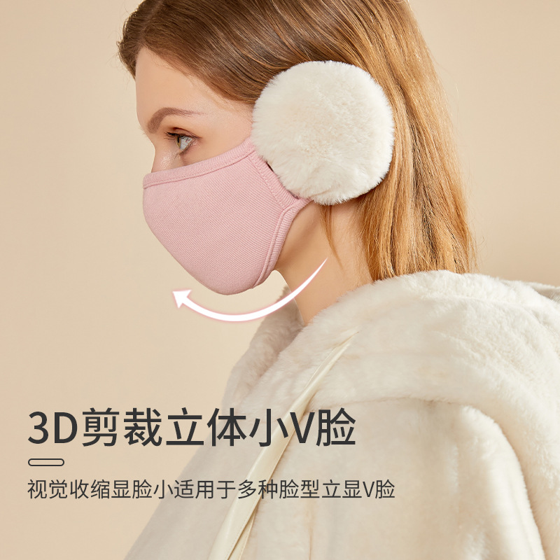 云朵保暖口罩冬季骑行高颜值毛绒棉质可爱护耳透气防风防寒耳罩女