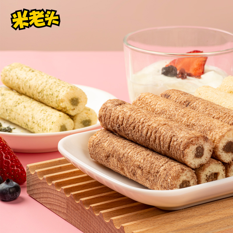 米老头米果卷多谷果子吃货网红零食怀旧小吃夹心棒笋0g