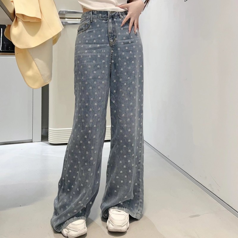 蓝蓝推荐 【万丈光芒】舒服慵懒闪闪字母阔腿休闲裤 K3030139H