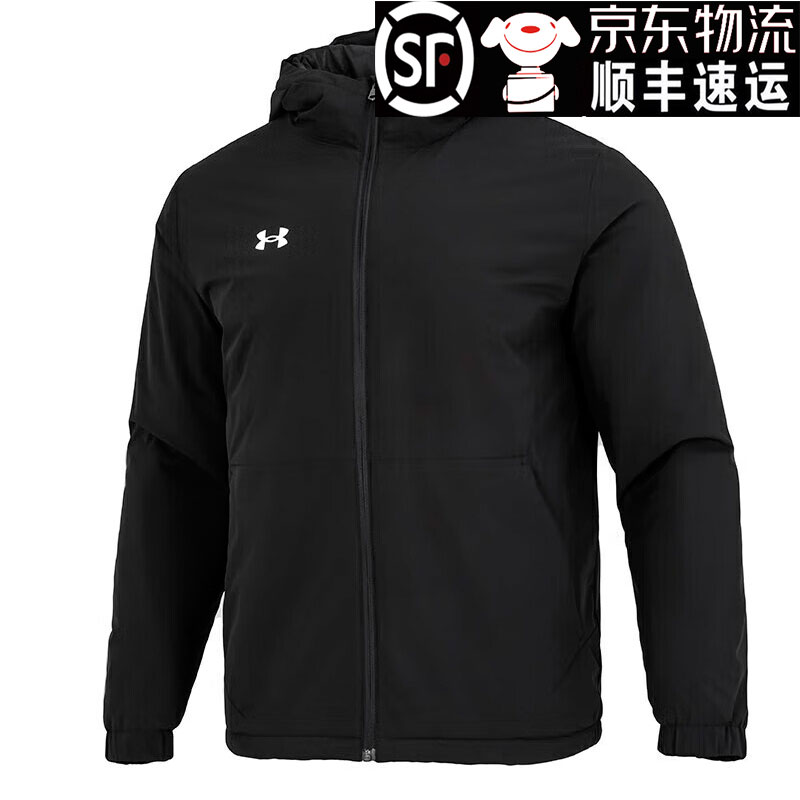 安德玛棉服男装轻盈保暖短款棉服运动服时尚潮流防风百搭连帽外套