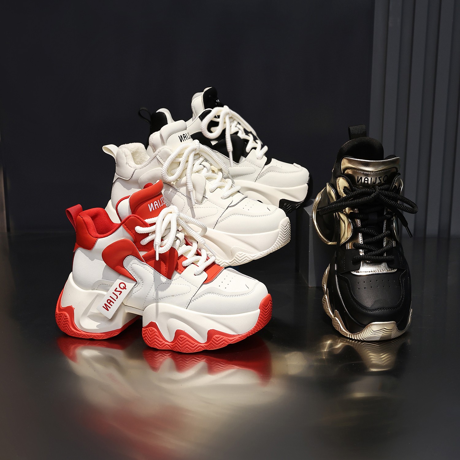 【手工女鞋】增高6cm 2023秋冬新穿搭时尚防寒加绒休闲潮流女鞋3179