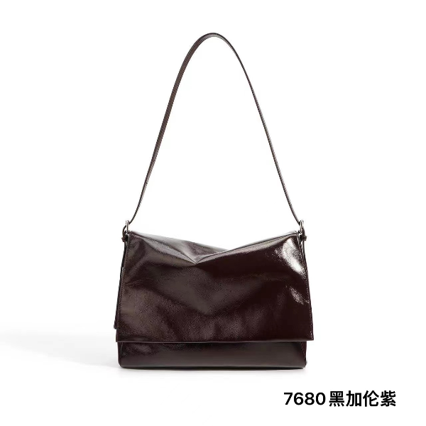 【ZOE】SLBL-7680-黑加仑紫小众时尚潮流休闲简约通勤百搭斜跨女包