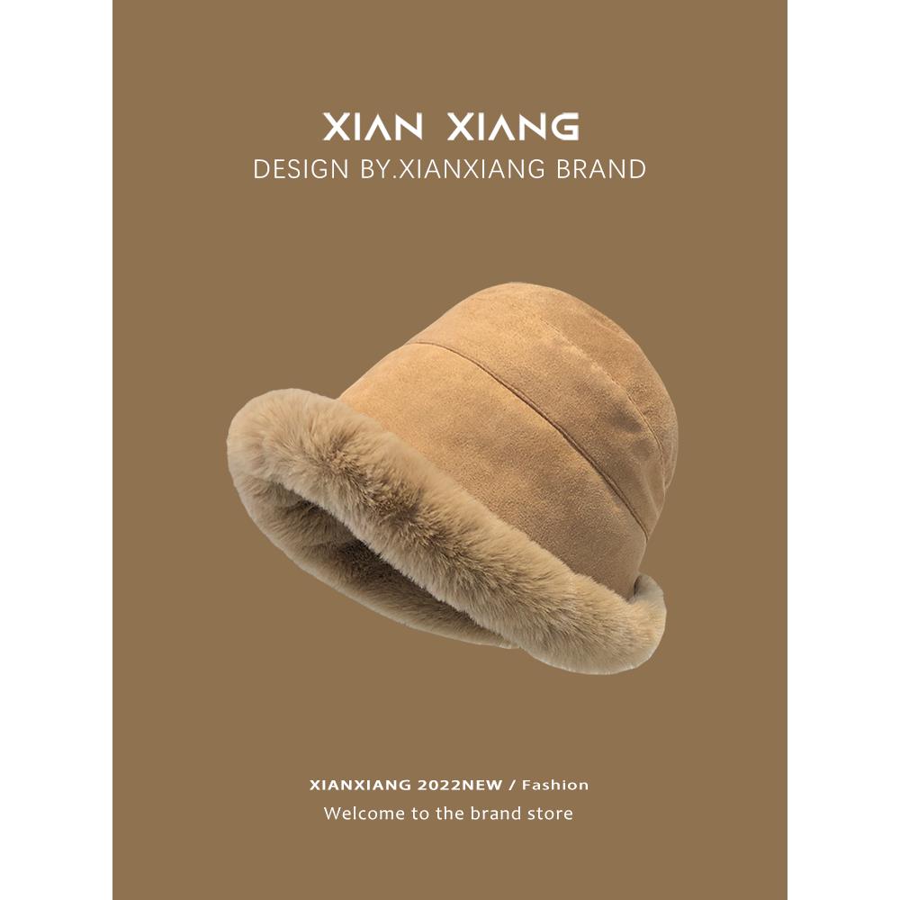 FAVMARTHA帽子女冬季新款毛毛渔夫帽加绒保暖棉帽女冬天雷锋帽护