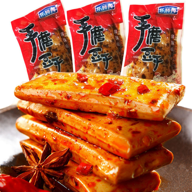 新品重庆特产乐棒棒手磨豆干0g麻辣卤香休闲散零食礼笋0g