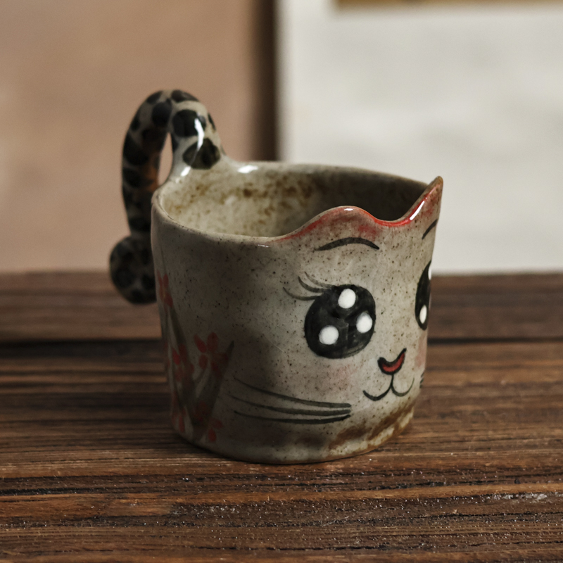 【本朴造物】小猫象形杯茶杯（本0069）满容190cc