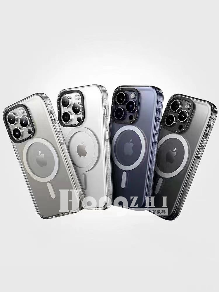 【透明水晶边磁吸】2023苹果15Promax手机壳14promax卡通防摔