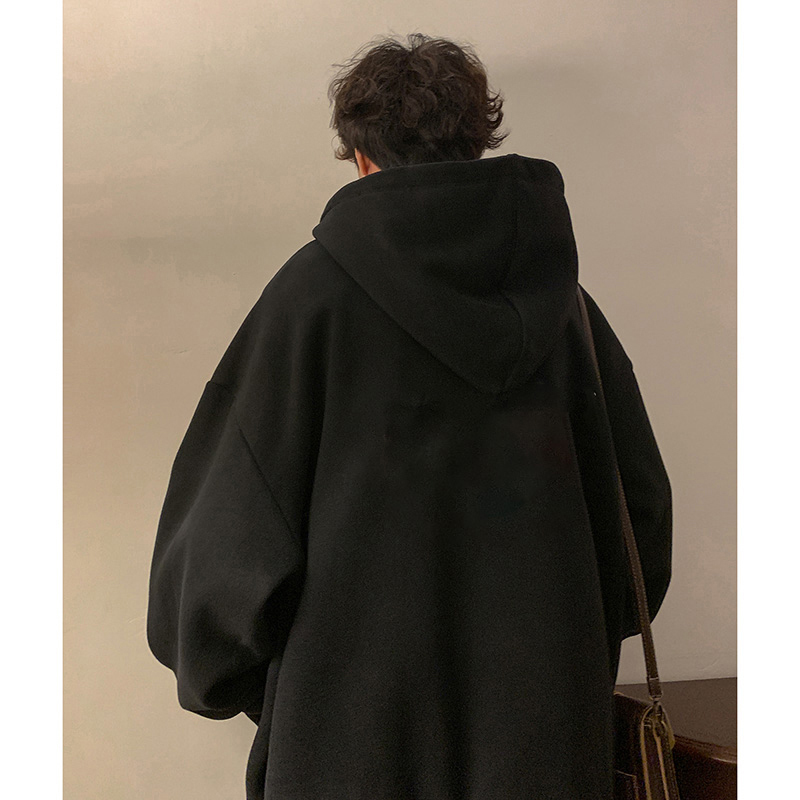 纯黑色600g重磅卫衣男硬挺秋冬季潮牌连帽衫美式oversize宽松外套