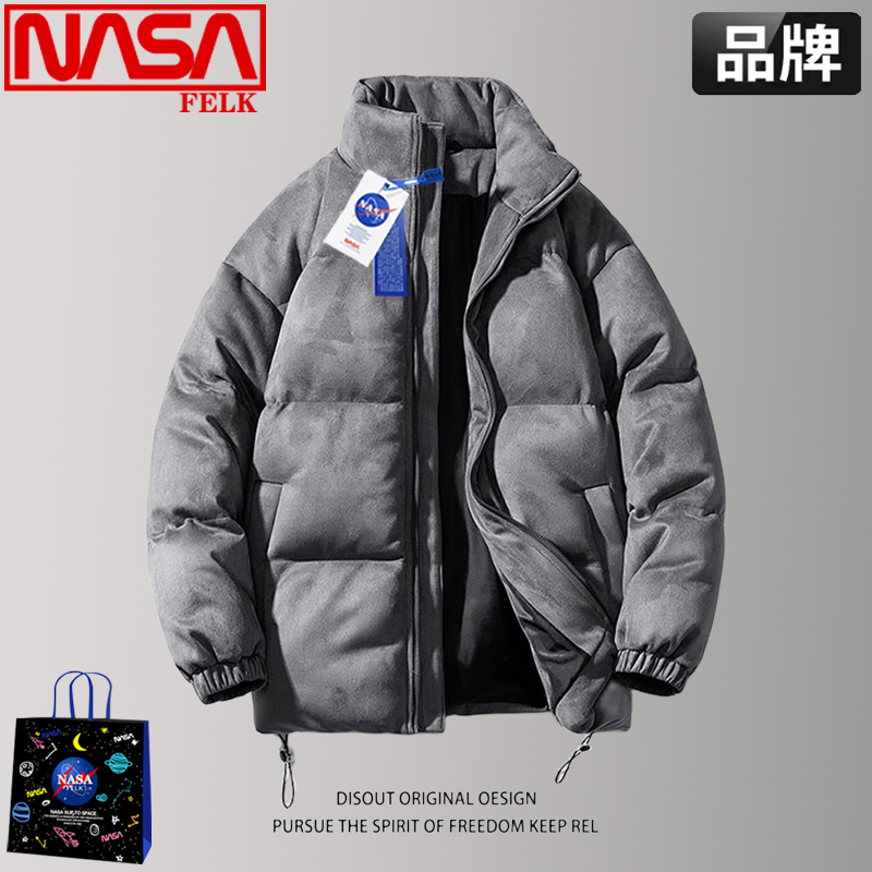 NASA男装青少年加厚棉服男款冬季潮牌情侣棉衣保暖外套新款棉袄子