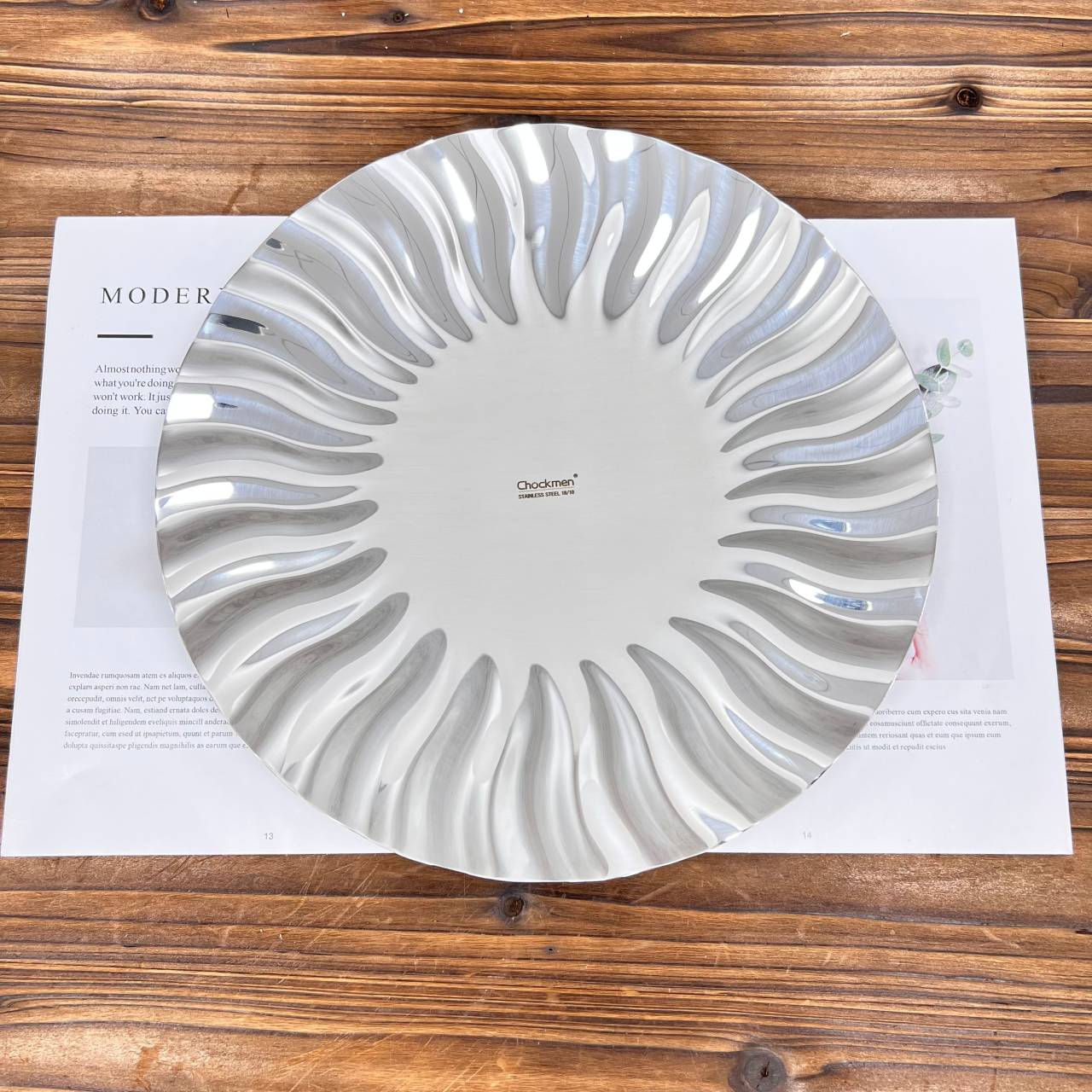 C409 家用不锈钢果盘点心盘30.5CM重约830g