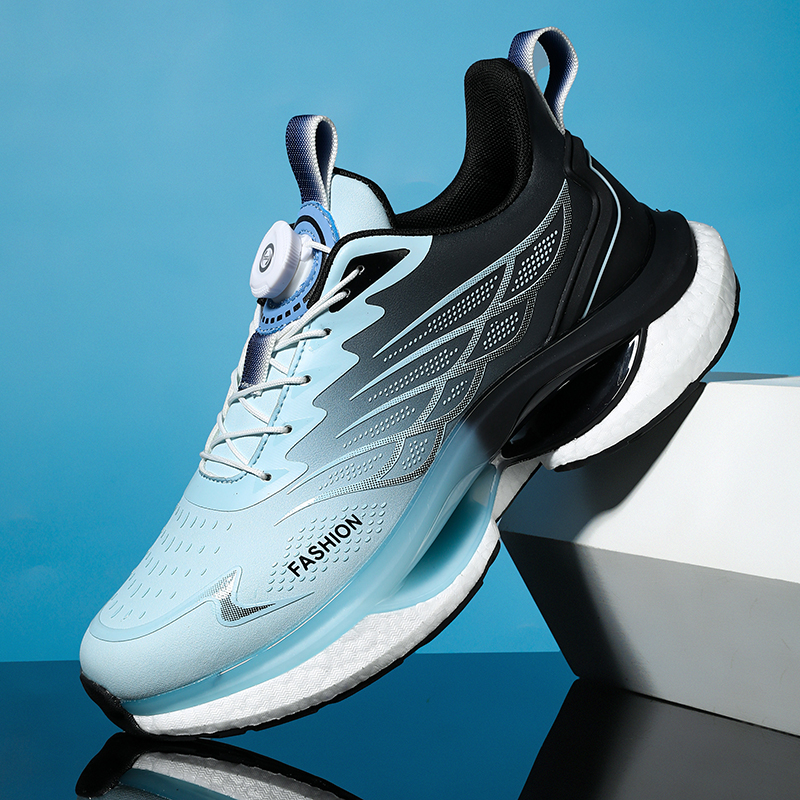 运动鞋男女秋冬新款皮面防水爆米花跑步鞋轻便减震旋转扣学生跑鞋