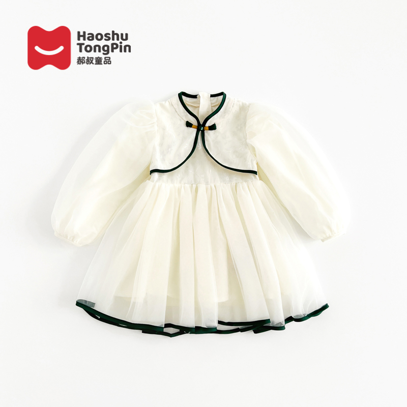 郝叔童品BY4104女童网纱连衣裙2024春夏新款小女孩韩范洋气裙子