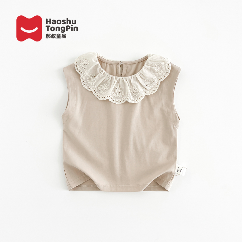 郝叔童品HN4216女童针织背心2024夏装新款小女孩韩版洋气百搭背心