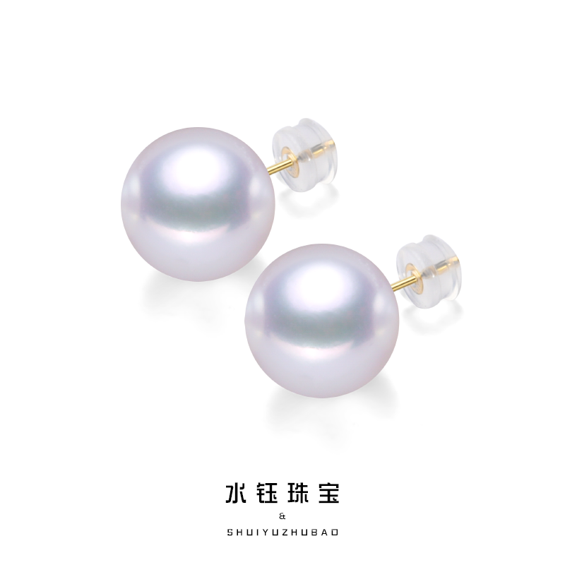 925银耳饰  淡水白珠爱迪生素时尚大气百搭款耳钉简约精致ZH12590
