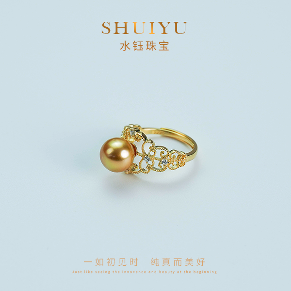 海水戒指金色时尚百搭款简约气质珠宝 经典ZH12687
