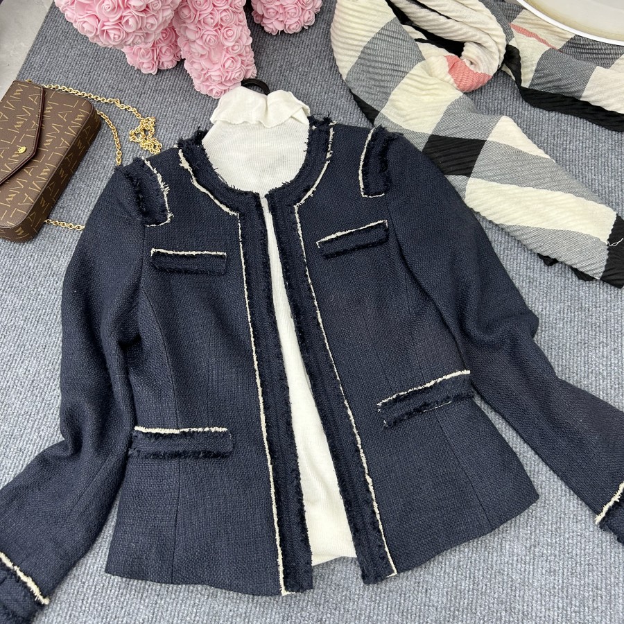 【小小彬外贸】319外贸原 单时尚休闲百搭洋气小香风外套