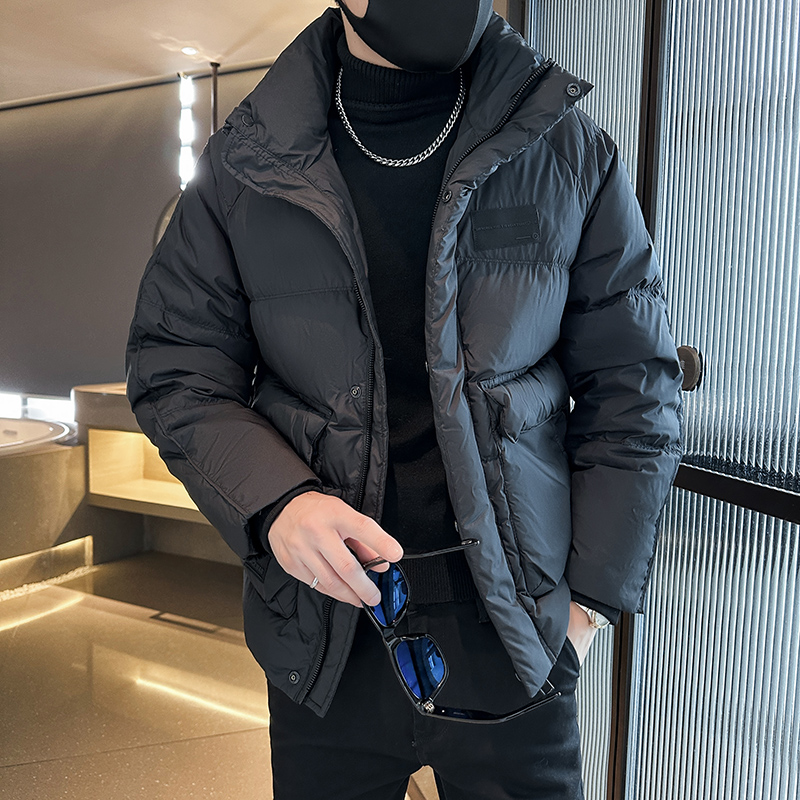 冬季无帽立领服男运动外套轻奢大口袋保暖工装面包服加厚上衣潮流