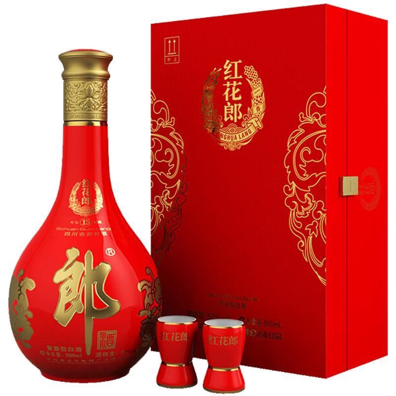 郎酒红花郎红15（礼盒装）酱香型白酒53度500ml