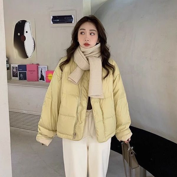韩国东大门小个子羽绒服女高端时尚加厚短款圆领面包服冬季外套潮