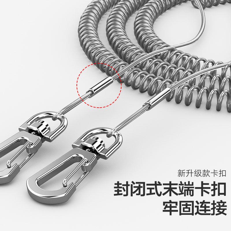 鱼竿失手绳自动伸缩高弹力钢丝失手绳钓鱼溜鱼器护杆绳钓鱼用品