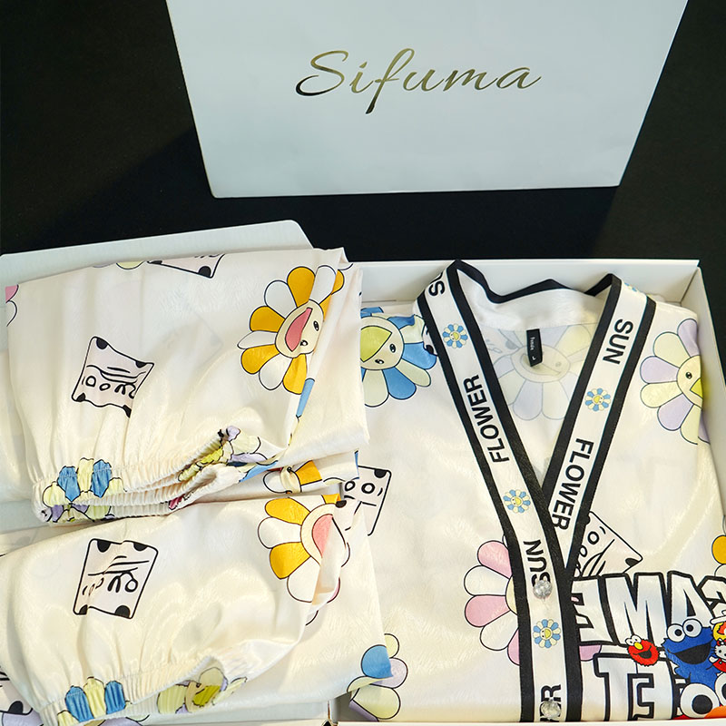 Sifuma/斯服玛《太阳花》夏季小香风轻奢时尚三件套睡衣家居服礼盒