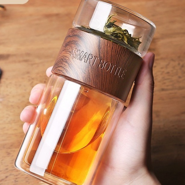 赛杉茶水分离杯泡茶杯便携过滤茶杯个人专用杯子双层加厚玻璃水杯