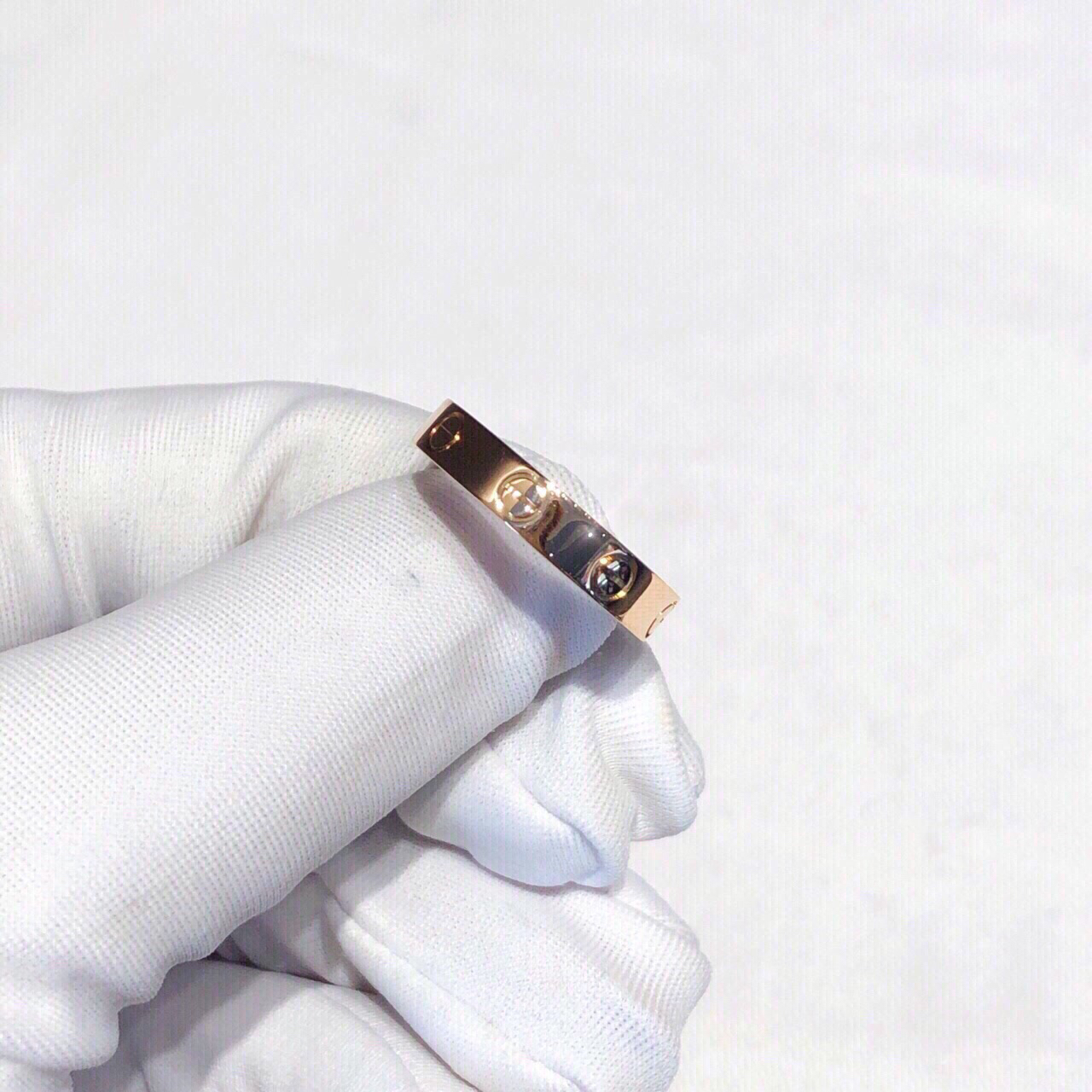 99新 Cartier/卡地亚 玫瑰金LOVE系列窄版戒指，49号