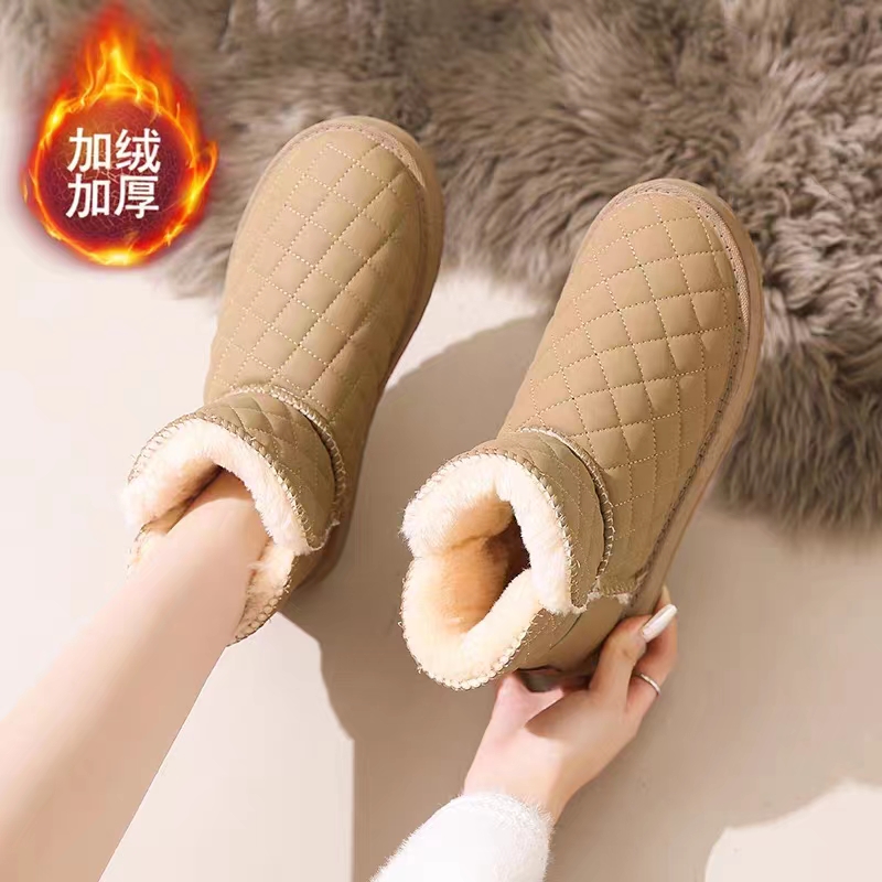 雪地靴女款冬季8808新款加绒加厚皮毛一体棉鞋一脚蹬妈妈保暖鞋女