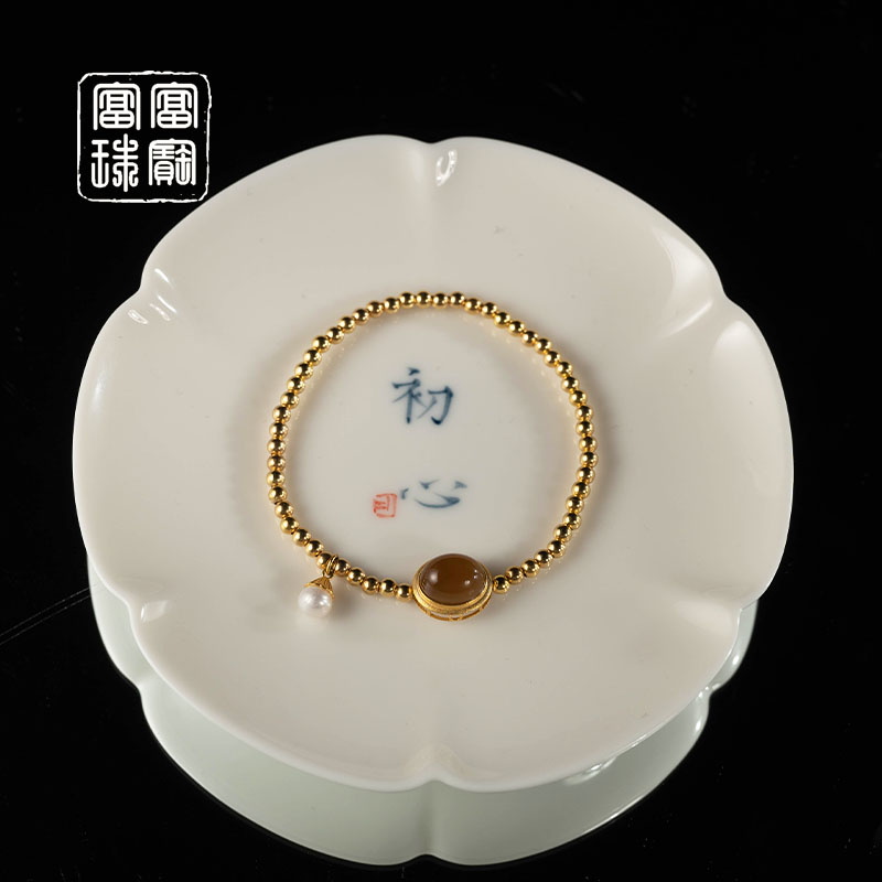【慕秋色】富富珠宝 和田玉18K金时尚手串（天然珠宝多样性发）