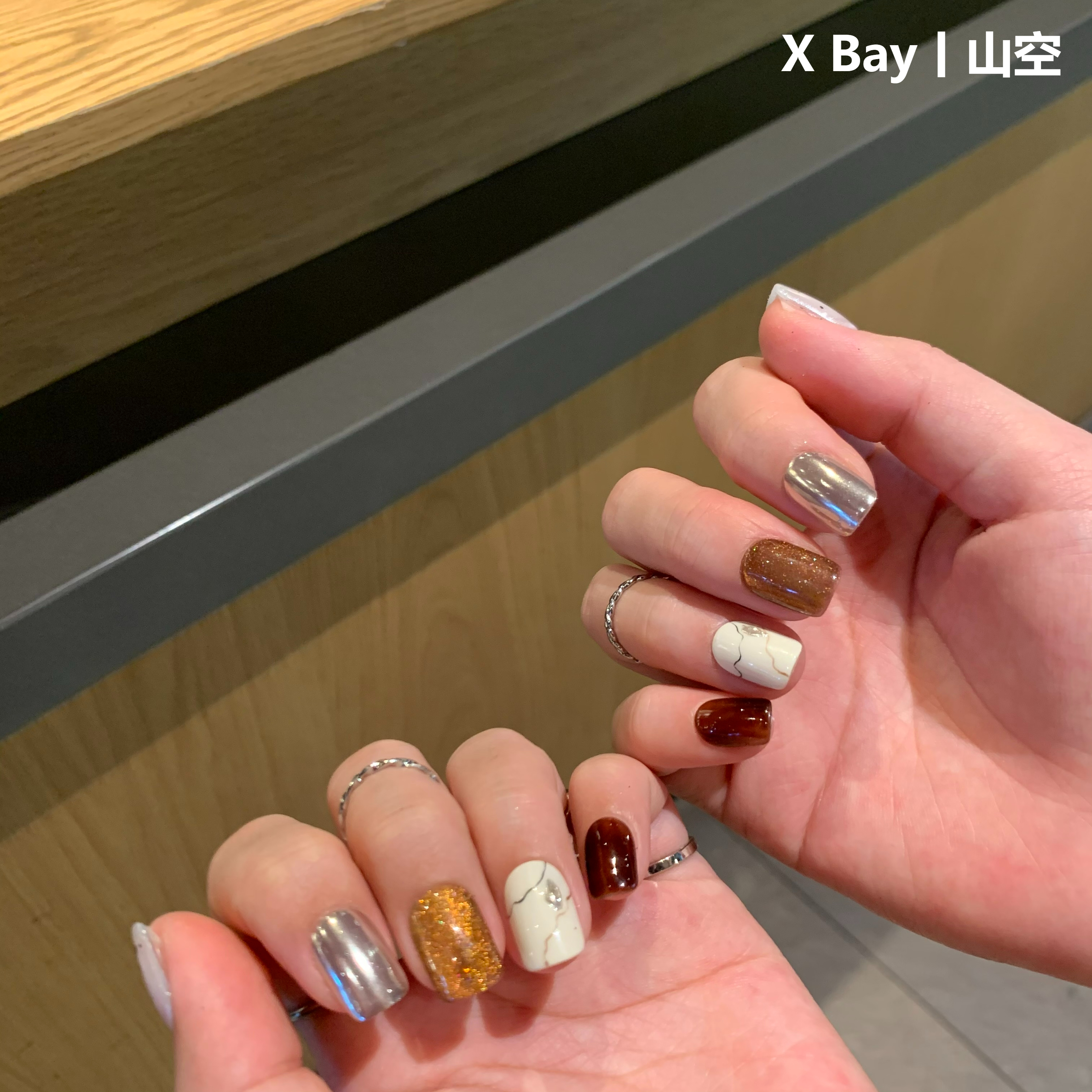 「山空」XBay-Nail设计丨纯手工指甲定制穿戴甲/可拆卸美甲显白短方