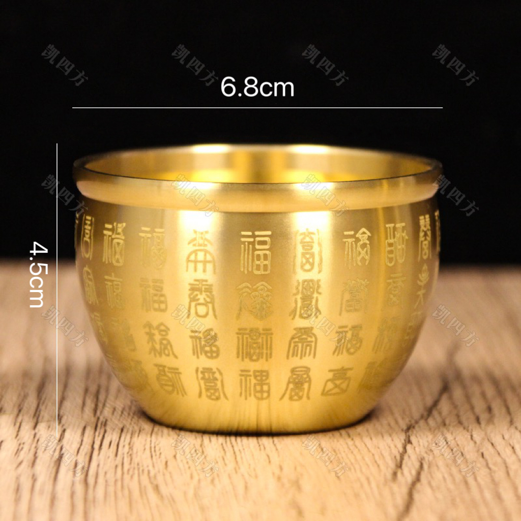 【老师推荐】全黄铜百福聚宝缸招米缸家居摆件手工工艺传统做工