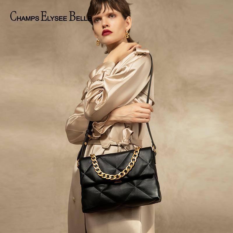 CHRELVE&KEVILH小香风菱格链条腋下包包斜挎包邮差高级菱格包百搭