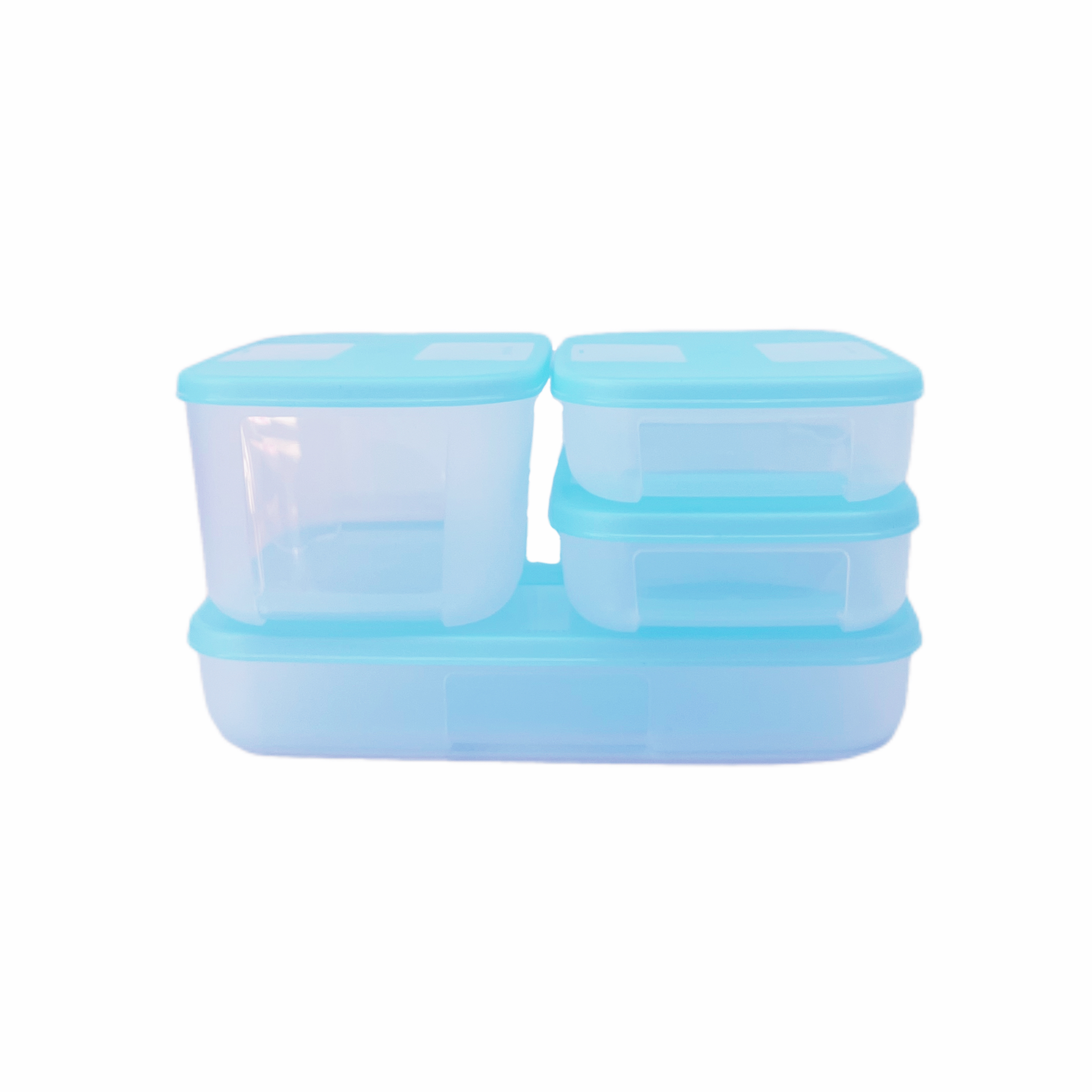 特百惠纤巧冷冻保鲜盒4件套冰箱密封保鲜不串味肉虾饺子收纳厨房