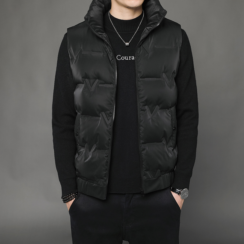 痞帅男装羽绒服冬装百搭男马甲立领帅气短款加厚保暖外套青年潮流