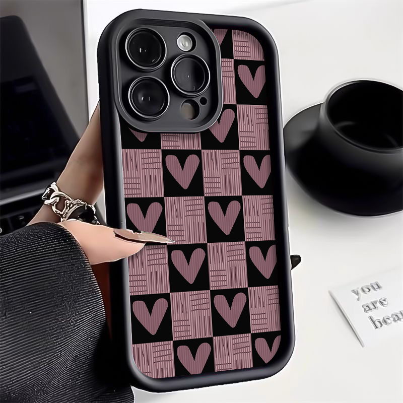粉色爱心适用iphone15/14/12/11/xr手机壳苹果13华为vivo小米oppo