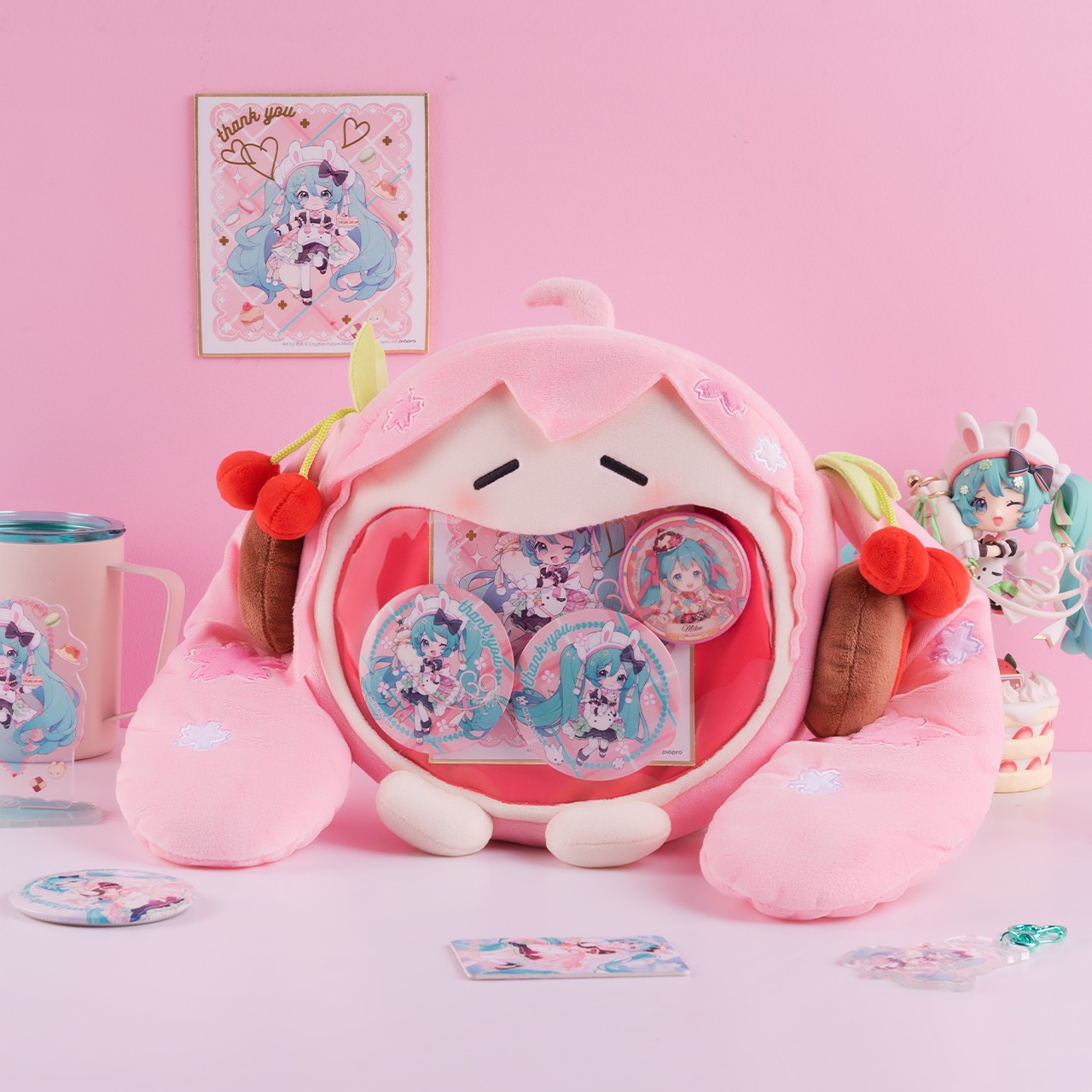 【现货】BEMOE 初音未来 樱花未来 可爱体UWA毛绒4ways中痛包