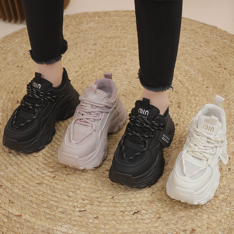 筱秀【通】2024年春季新款休闲运动鞋时尚百搭老爹鞋厚底网红女鞋