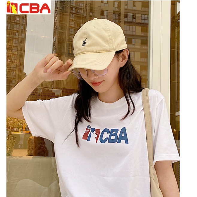 CBA夏季休闲宽松运动时尚复古百搭网红T恤夏装韩版短袖