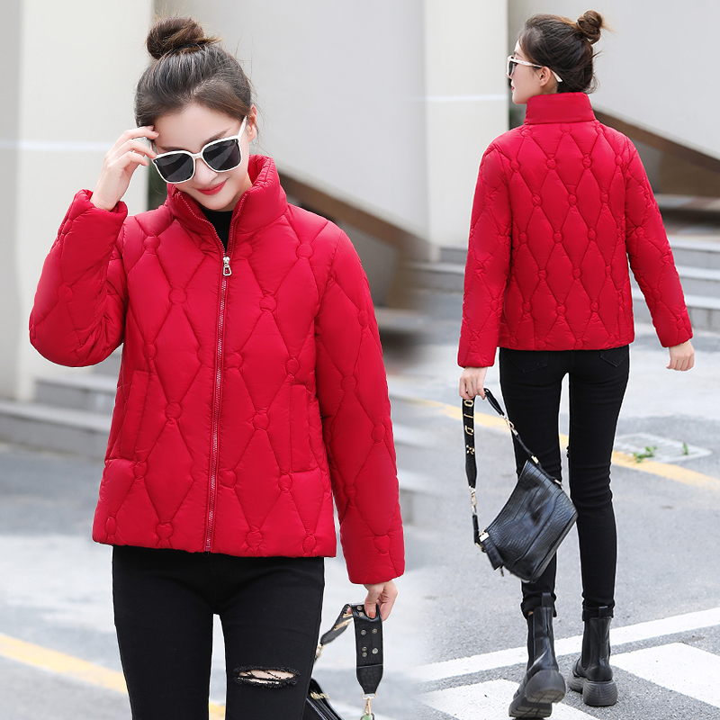 2023年新款棉衣女短款轻薄立领小棉袄冬季韩版宽松棉服外套女